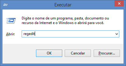 executar
regedit