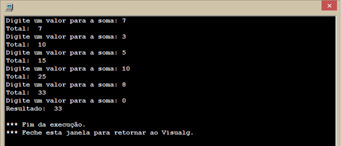 Resultado algoritmo
ENQUANTO