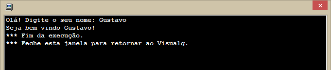 Resultado primeiro programa
visualg
