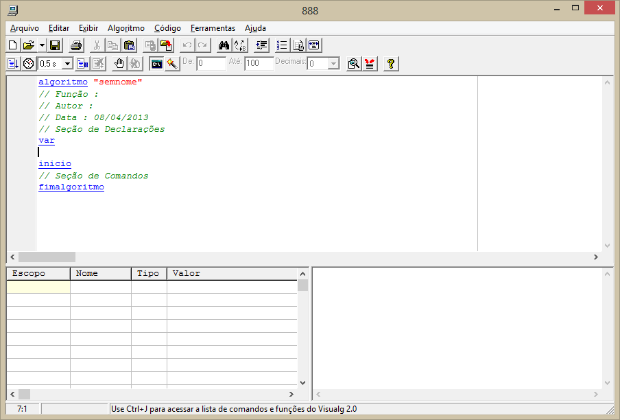 Visualg página
inicial