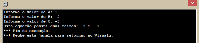resultado equação do segundo
grau